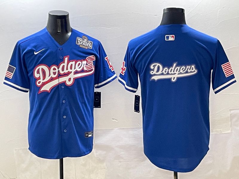 Men Los Angeles Dodgers Blank Blue Second generation Joint Name Nike 2025 MLB Jersey style 17->los angeles dodgers->MLB Jersey